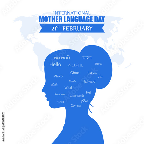 Vector illustration of International Mother Language Day social media feed template