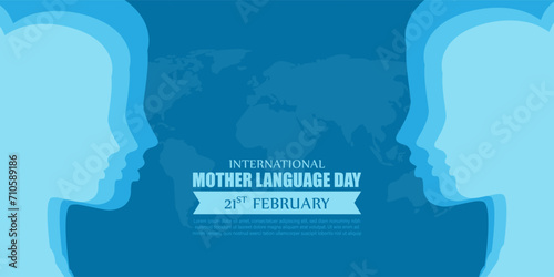 Vector illustration of International Mother Language Day social media feed template