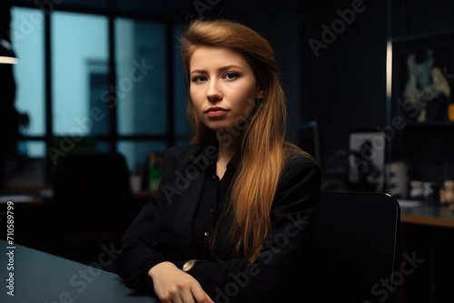 portrait of a young woman working in a modern office