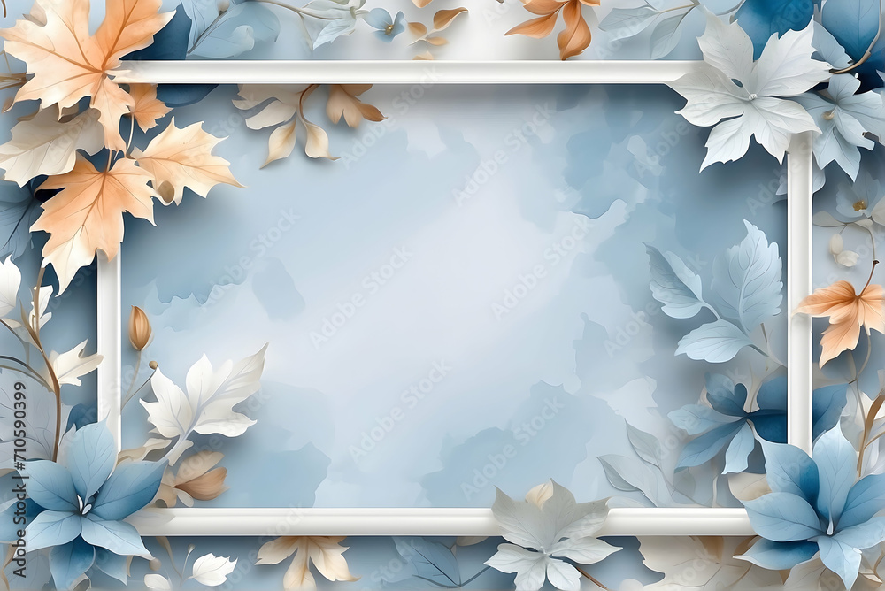 Watercolor floral wallpaper, Copy space for botanical events, Botanical backdrop design, Colorful leaves illustration, Nature-inspired concept, Floral and leaves visuals, Beautiful moments elements, C - obrazy, fototapety, plakaty 