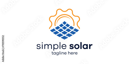logo design combination of solar and sun shapes.