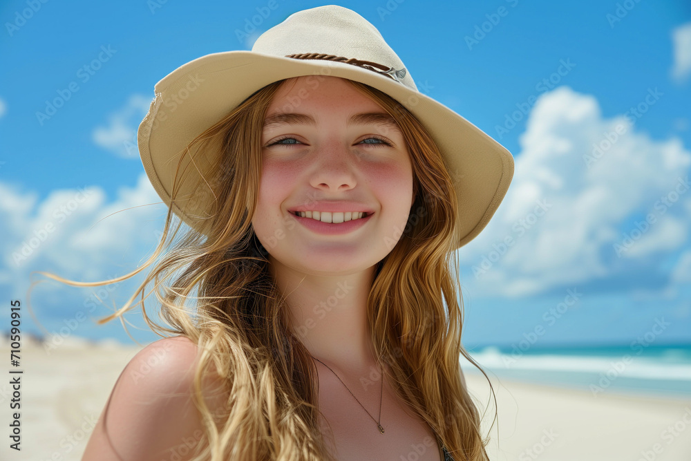 Seaside smile in the sun