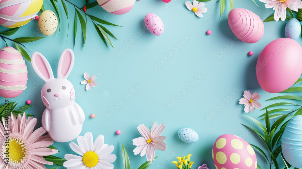 Easter holiday frame background with copy space