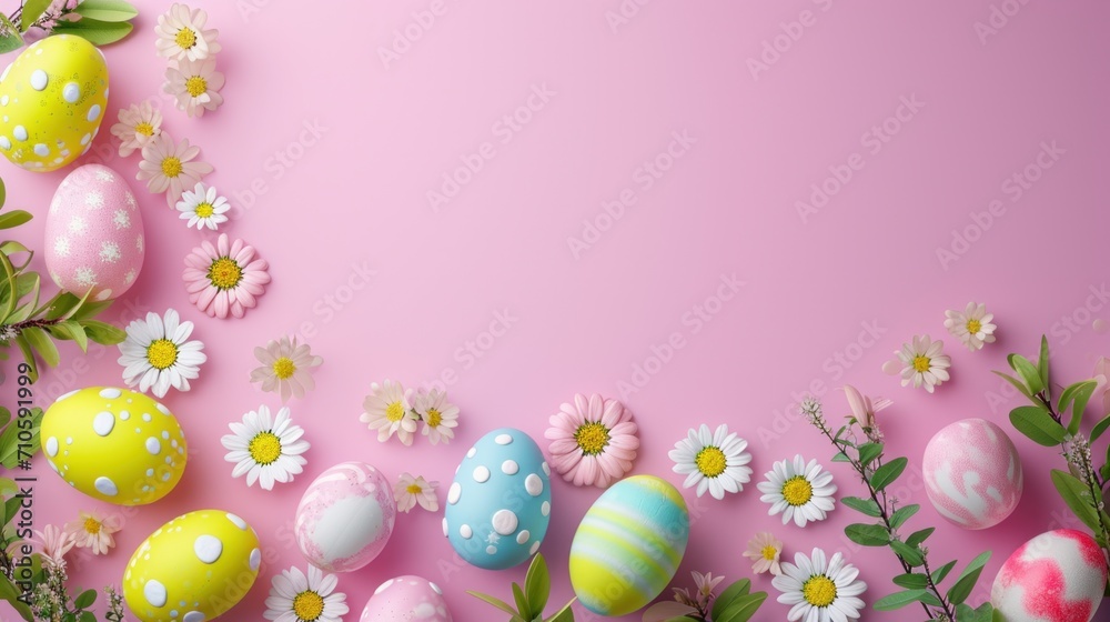 Easter holiday frame background with copy space Easter holiday frame background with copy space