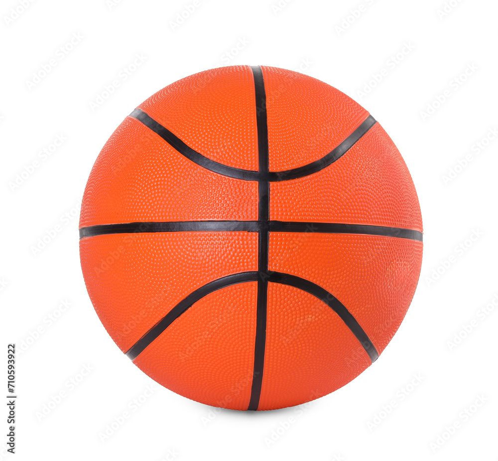One orange basketball ball isolated on white One orange basketball ball isolated on white