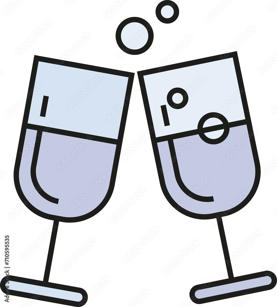 Fototapeta premium Wine Glasses Icon 