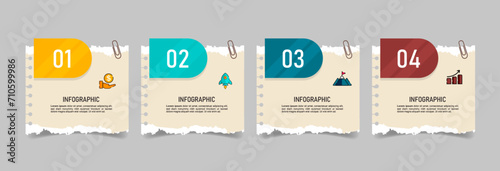Infographics design template business concept with 4 steps vector