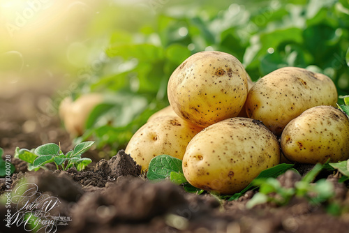 freshly harvested potatoes