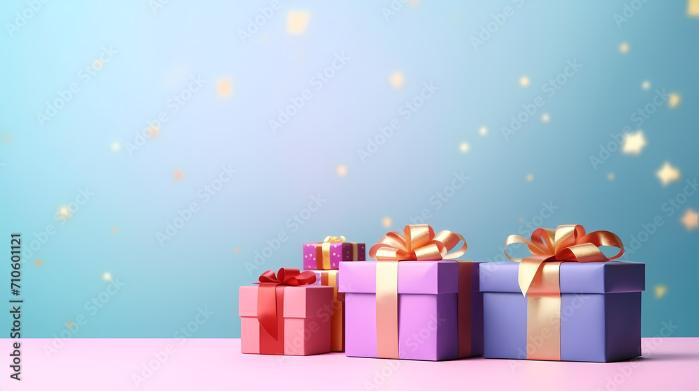 Gift box background with copy space for Christmas gifts, holiday or birthday