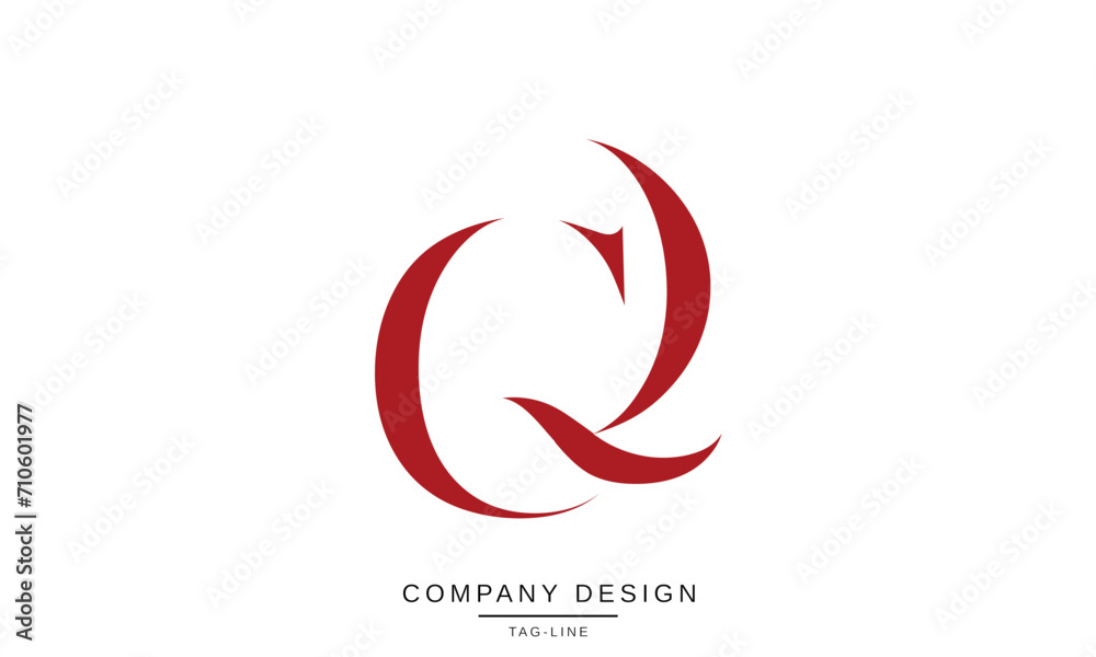 CQ, QC, Abstract Letters Logo Monogram CQ, QC, Abstract Letters Logo Monogram