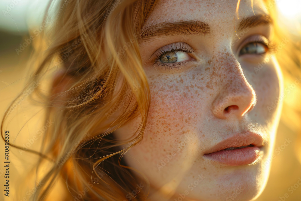 Whispers of Nature: Freckled Beauty in Sunlight