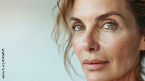 Beautiful 50 year old woman with clean fresh skin
