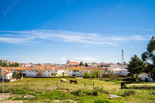 Skyline of traditional town of Almodovar, Alentejo, Portugal