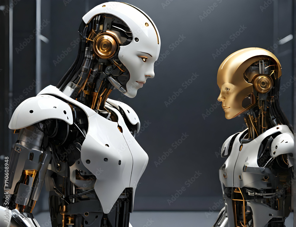 Fototapeta premium Artificial intelligence in robotics technology