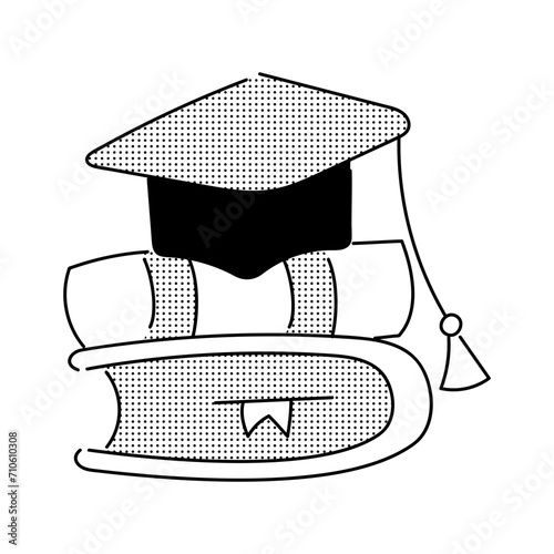 black half tone study plan illustration