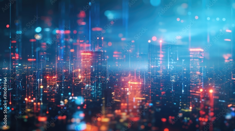 Geometric abstract interpretation of a city at night background Geometric abstract interpretation of a city at night background