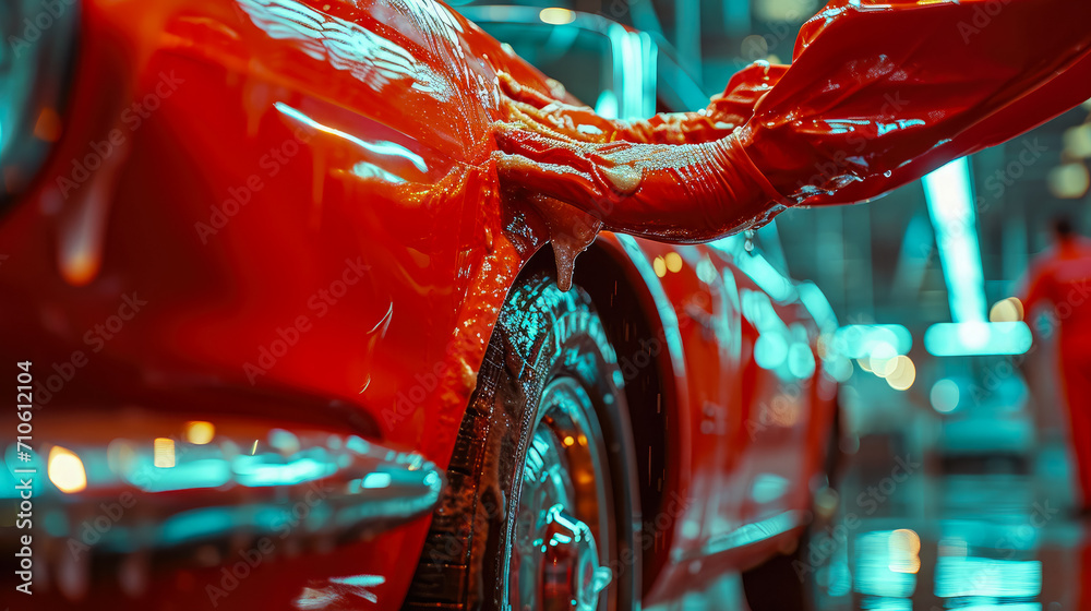 technician using a clay bar to remove contaminants from a car's surface ...