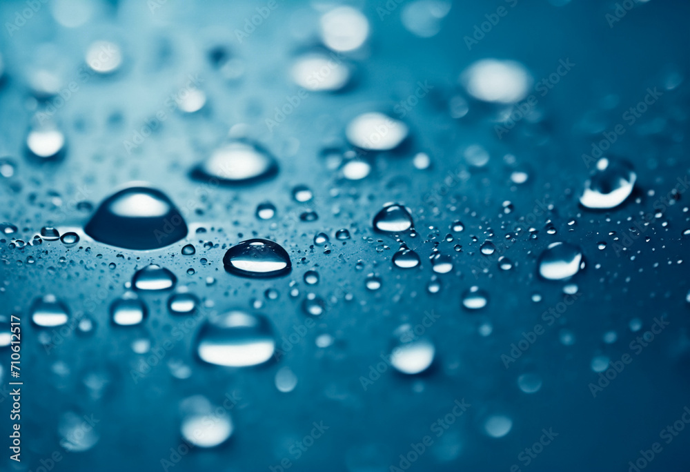 Caleidoscopio d'Acqua- Prospettiva Aerea su Gocce su Sfondo Blu Caleidoscopio d'Acqua- Prospettiva Aerea su Gocce su Sfondo Blu