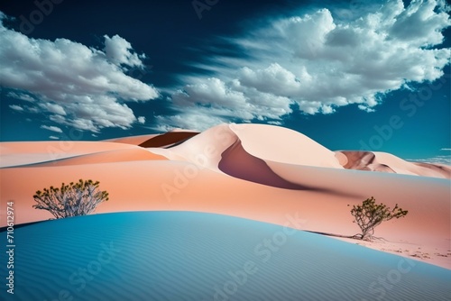 landscape in the desert with clouds and sky