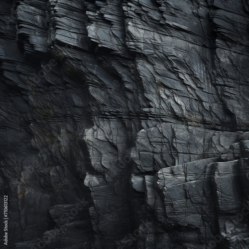 black rock cliffs texture, large scale, flat view, cinematography lighting created with Generative Ai