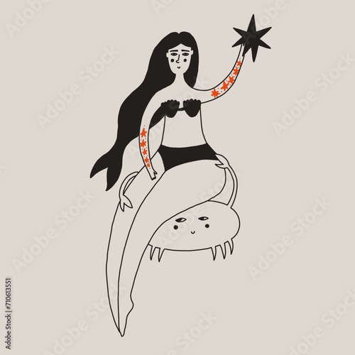 Folk zodiac sign cancer with women