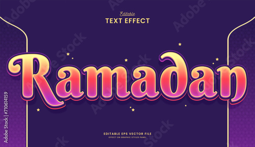 decorative ramadan editable text effect vector design