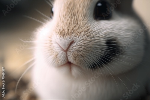 white rabbit on the grass © Raccoon Stock AI