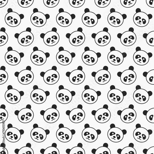Cute face panda pattern vector design