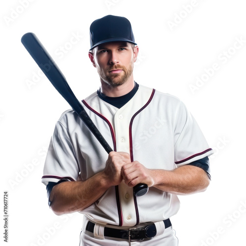handsome baseball player isolated