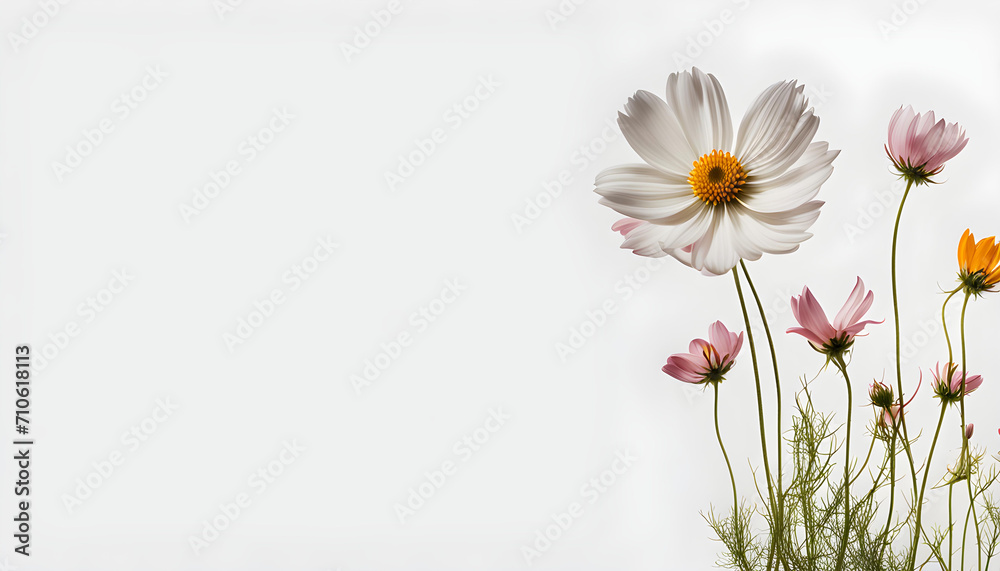 Obraz premium Beautiful Cosmos Flowers Isolate