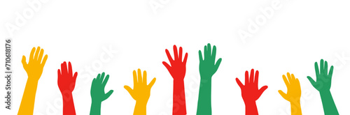 Raising hands design. Vector illustration