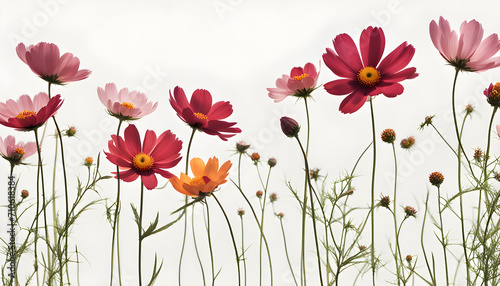 Beautiful Cosmos Flowers Isolate © MondSTUDIO