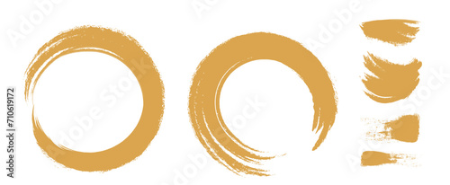 アナログタッチ素材：筆の質感　墨　インク　筆模様　波模様筆の筆跡素材。ブラシストローク