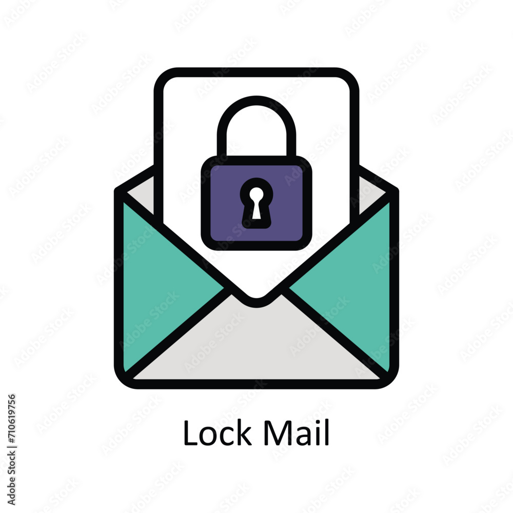 Lock Mail Vector Filled outline icon Style illustration. EPS 10 File Lock Mail Vector Filled outline icon Style illustration. EPS 10 File