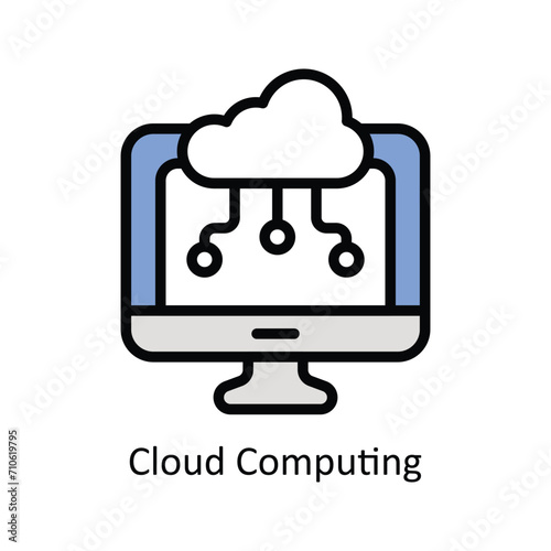 Cloud Computing  Vector  Filled outline icon Style illustration. EPS 10 File