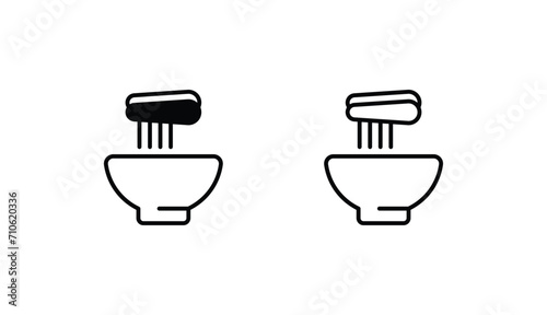 Noodle icon design with white background stock illustration