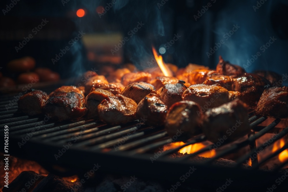 grilled meat on the grill grilled meat on the grill