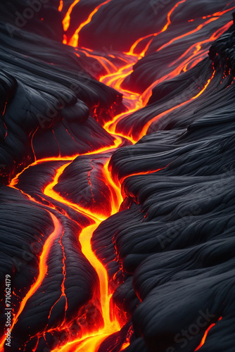 Flowing lava