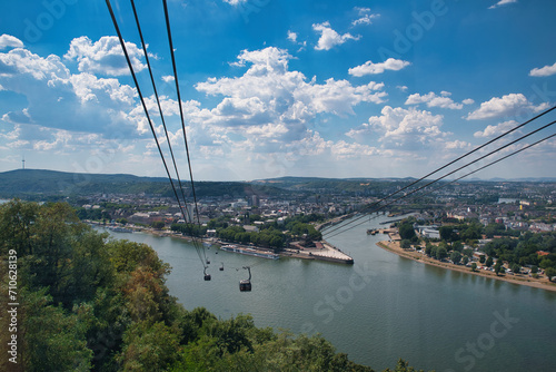 Seilbahn über den Rhein bei Koblenz Rheinland Pfalz Deutschland
 photo