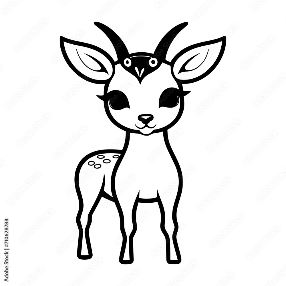 Cute Baby Deer Vector Illustration silhouette