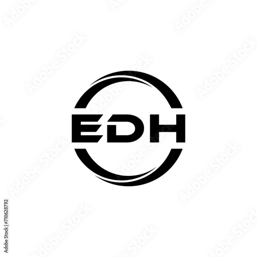 EDH letter logo design with white background in illustrator  cube logo  vector logo  modern alphabet font overlap style. calligraphy designs for logo  Poster  Invitation  etc.
