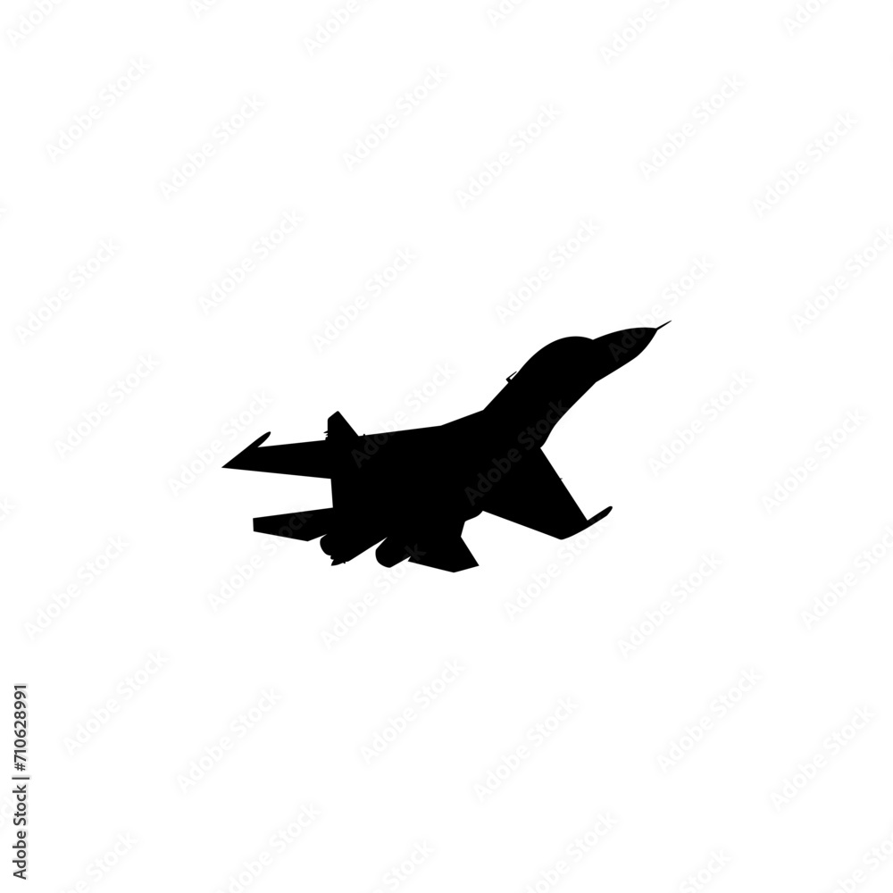 Silhouette of the Jet Fighter, Fighter aircraft are military aircraft designed primarily for air-to-air combat. Vector Illustration Silhouette of the Jet Fighter, Fighter aircraft are military aircraft designed primarily for air-to-air combat. Vector Illustration