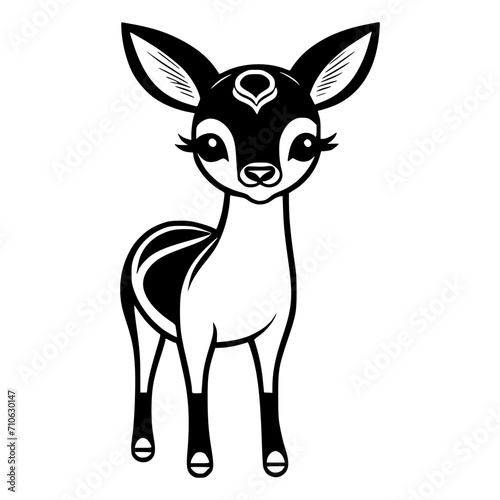 Cute Baby Deer Vector Illustration silhouette © CreativeDesigns