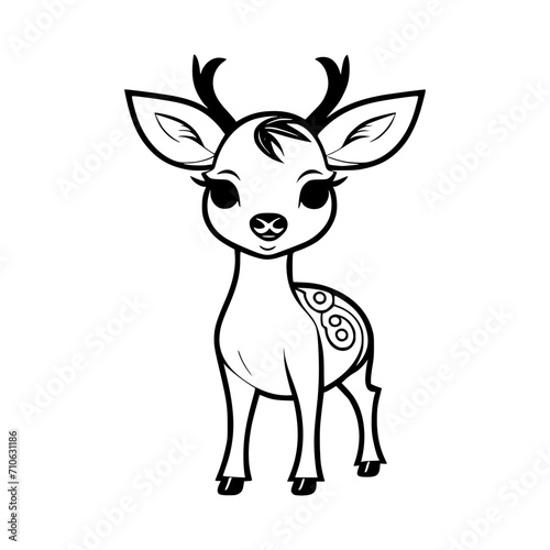 Cute Baby Deer Vector Illustration silhouette © CreativeDesigns