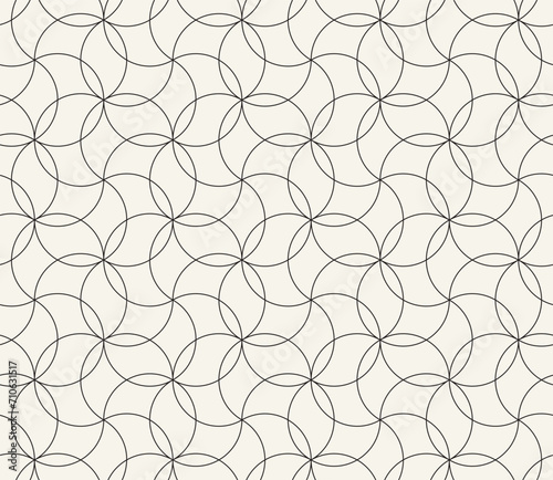 Vector seamless pattern. Repeating geometric elements. Stylish monochrome background design.