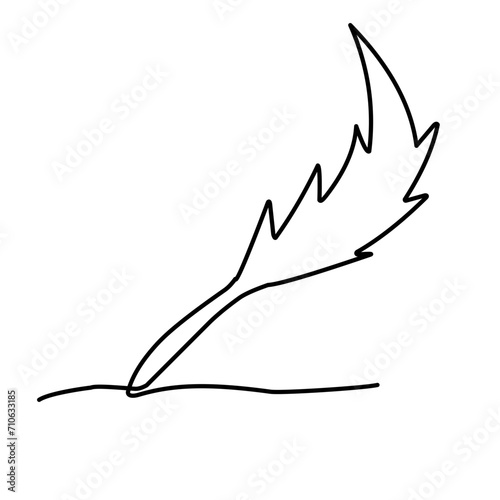 feather continuous line art