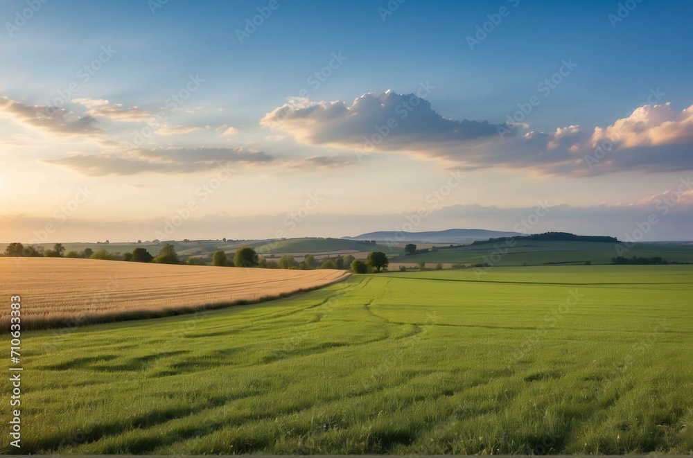 photo of modern agricultural landscape, afternoon atmosphere
