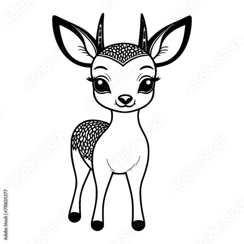 Cute Baby Deer Vector Illustration silhouette
