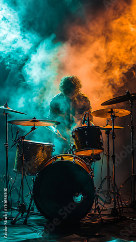 Drummer on stage in concert