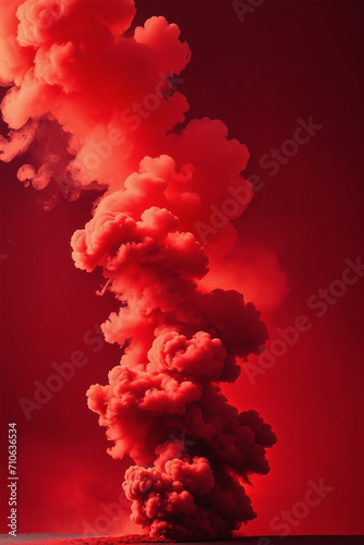 Red smoke on red backdrop